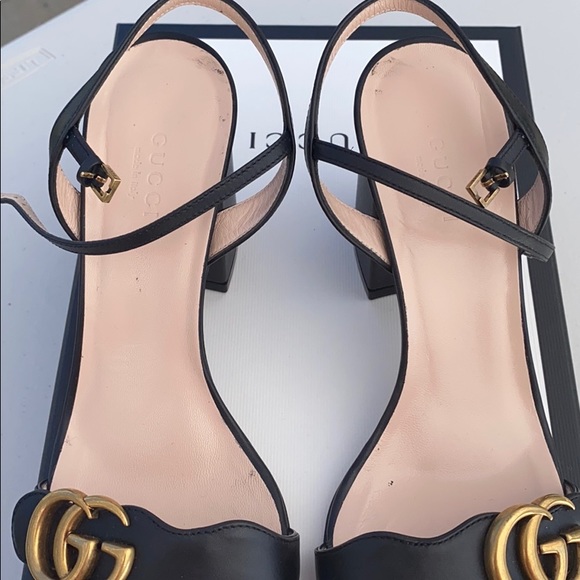 Gucci Marmont GG Ankle Strap Sandals - Block Heel - Picture 5 of 7